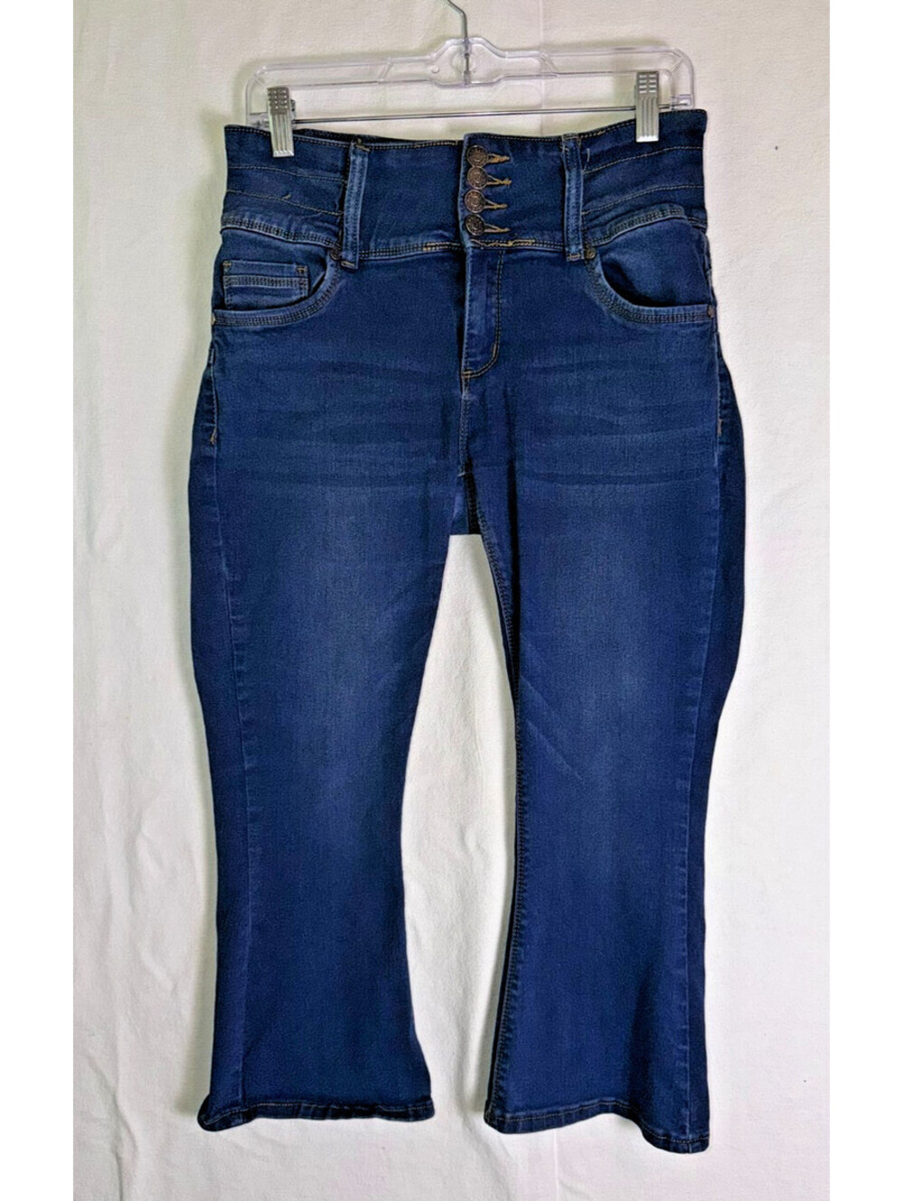 Bamboo Jeans Women’s High Waist Button Fly Flare Denim Size 11/12 Blue